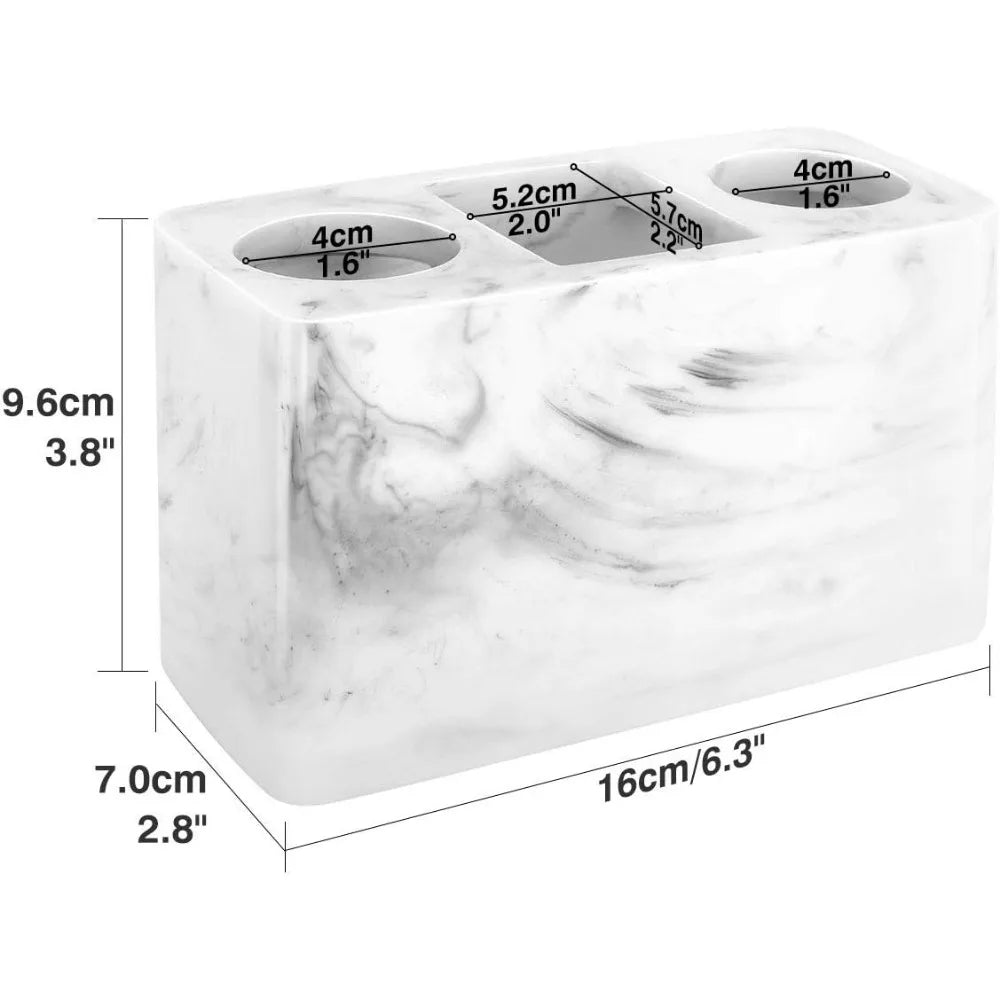 Resin Marble Electric Toothbrush Holder With 3 Slots