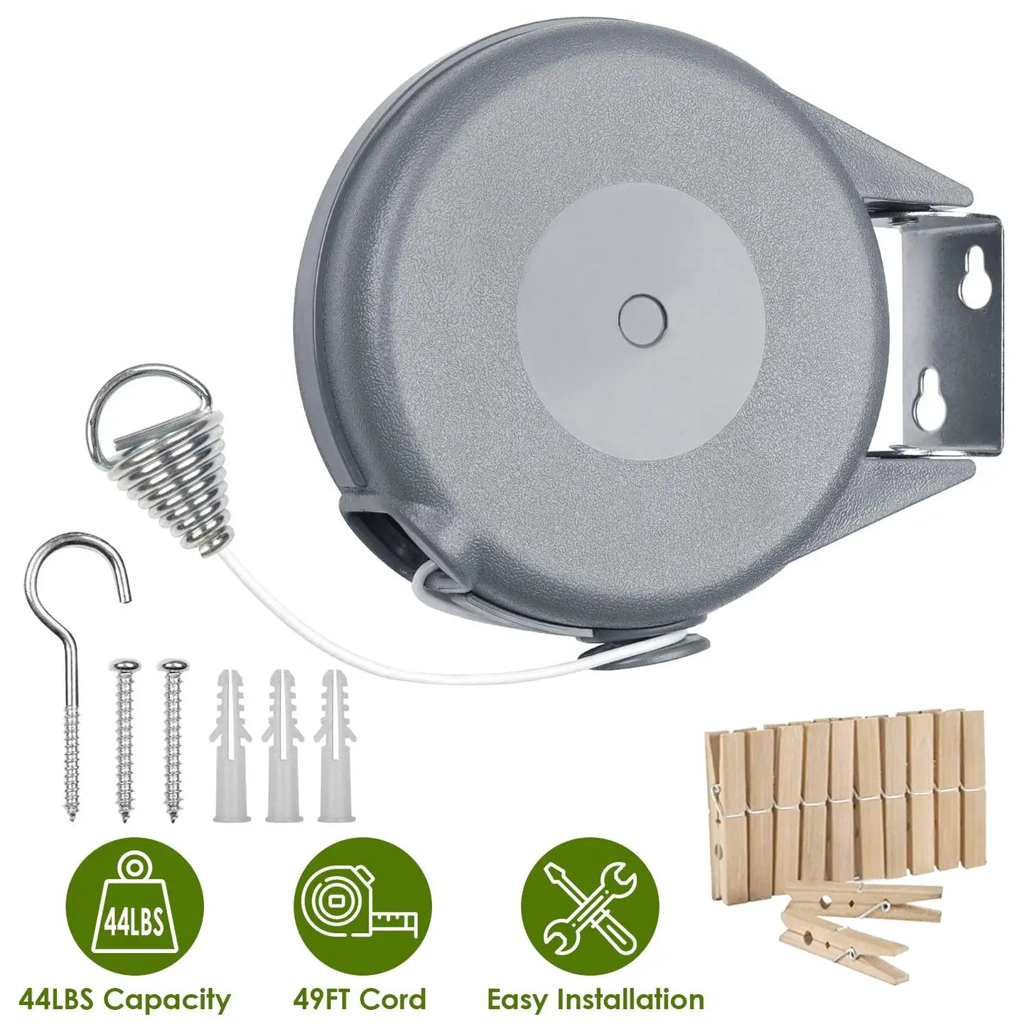 EZHomeEssentials Retractable Clothesline Heavy Duty Indoor
