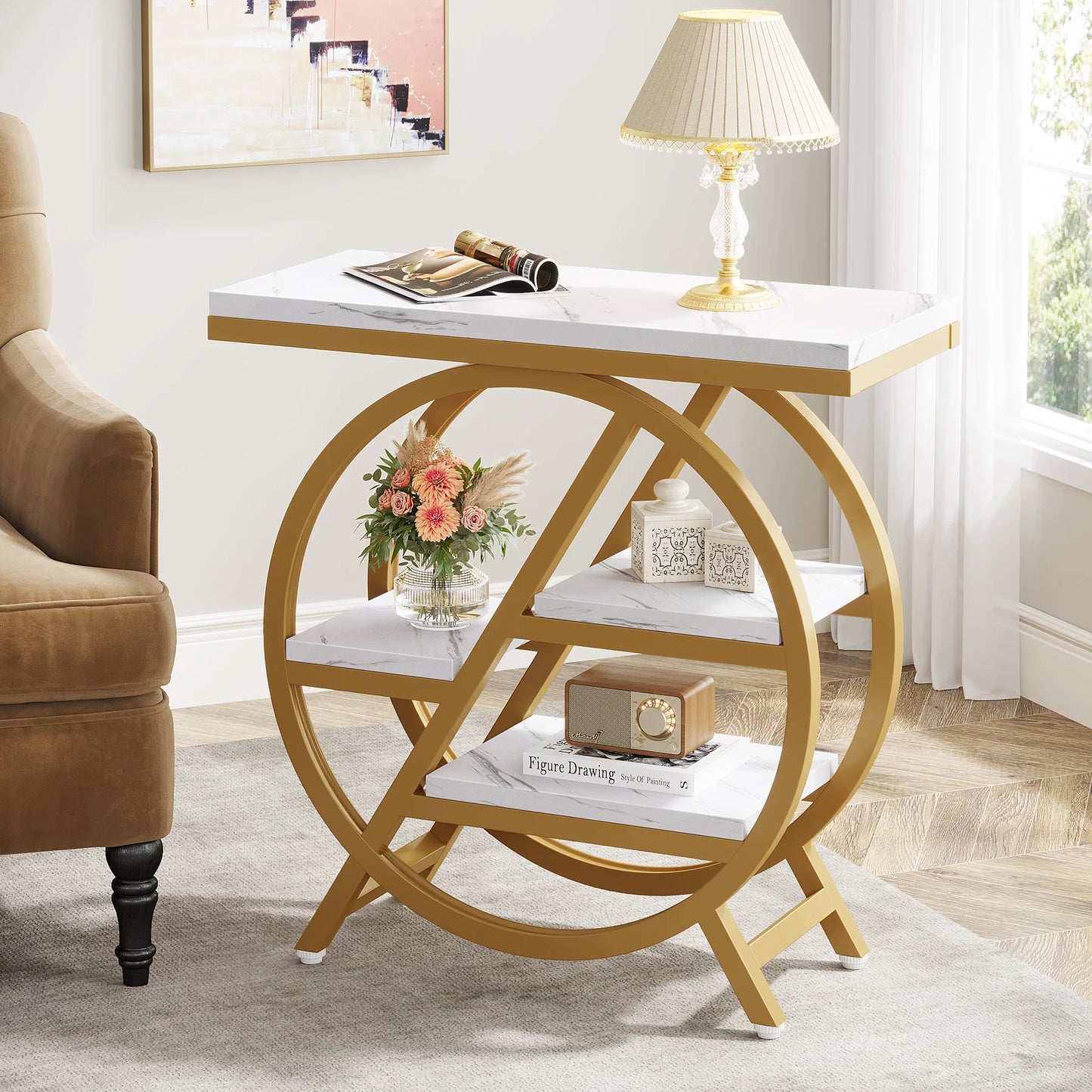 Tribesigns End Table Living Room 3 Tier Narrow Side Table