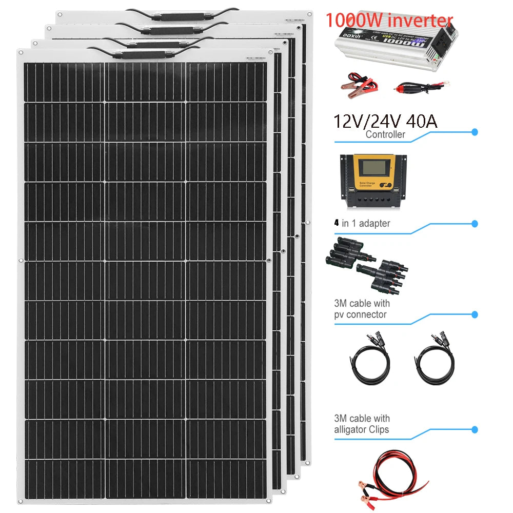 Xinpuguang 12V Solar Panel Off Grid Inverter Kit 120W