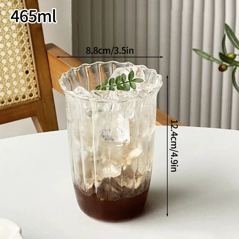 EZHomeEssentials Crystal Glass Aesthetic Cold Coffee Cups
