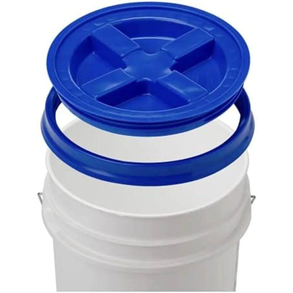 EZHomeEssentials Food Grade Plastic Buckets With Blue Lids