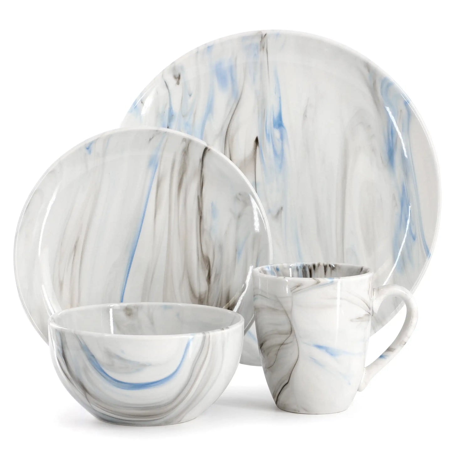 EZHomeEssentials Porcelain Dinnerware Set Service For Four