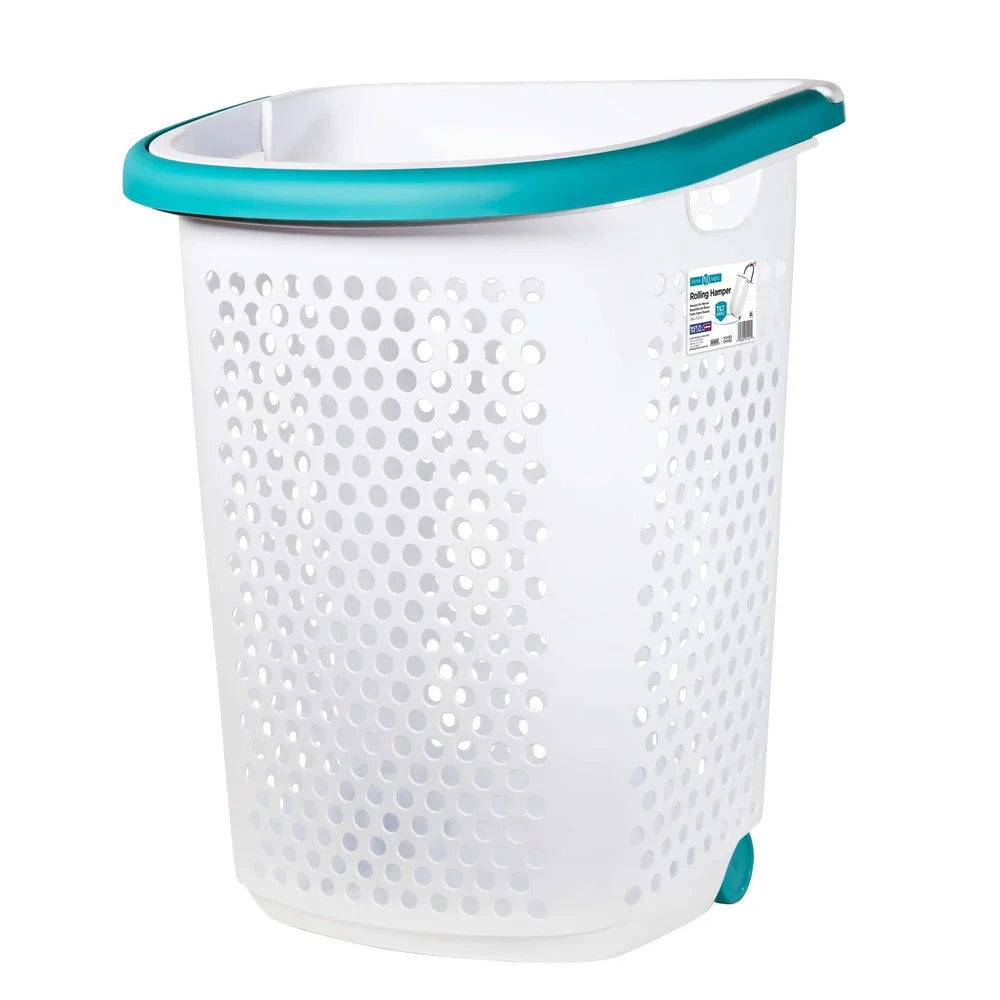 EZHomeEssentials Rolling Laundry Hamper With Pop Up Handle