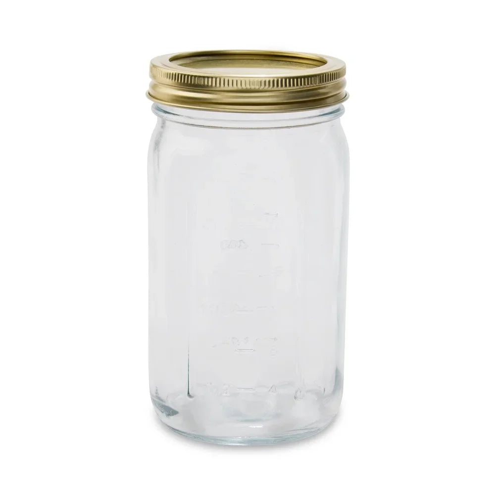 EZHomeEssentials Clear Glass Wide Mouth Jars Airtight Seal