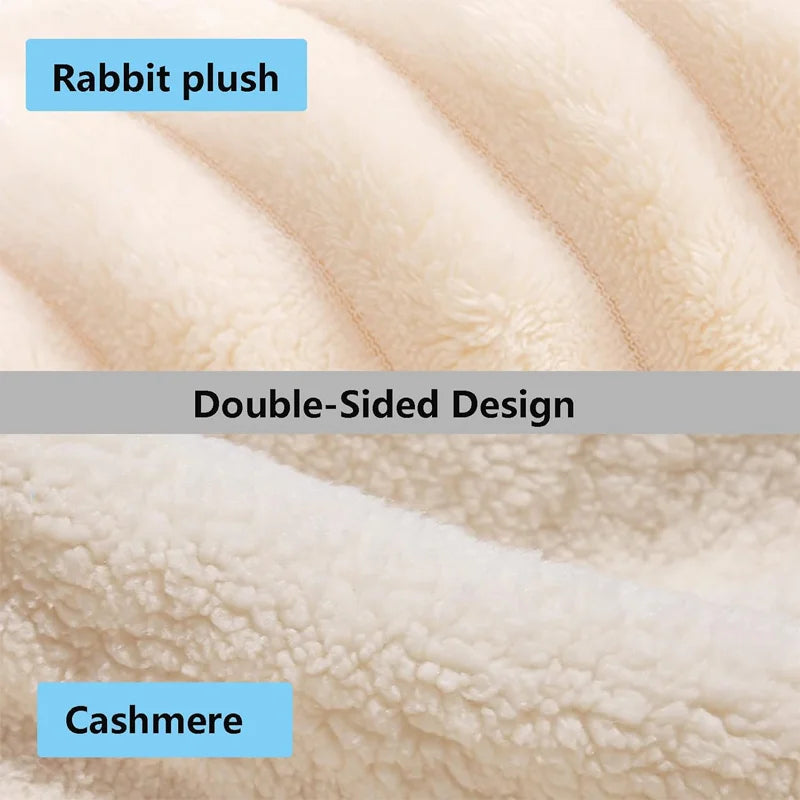 Zhejiang Craft Of Weaving Cashmere Wool Plush Blanket