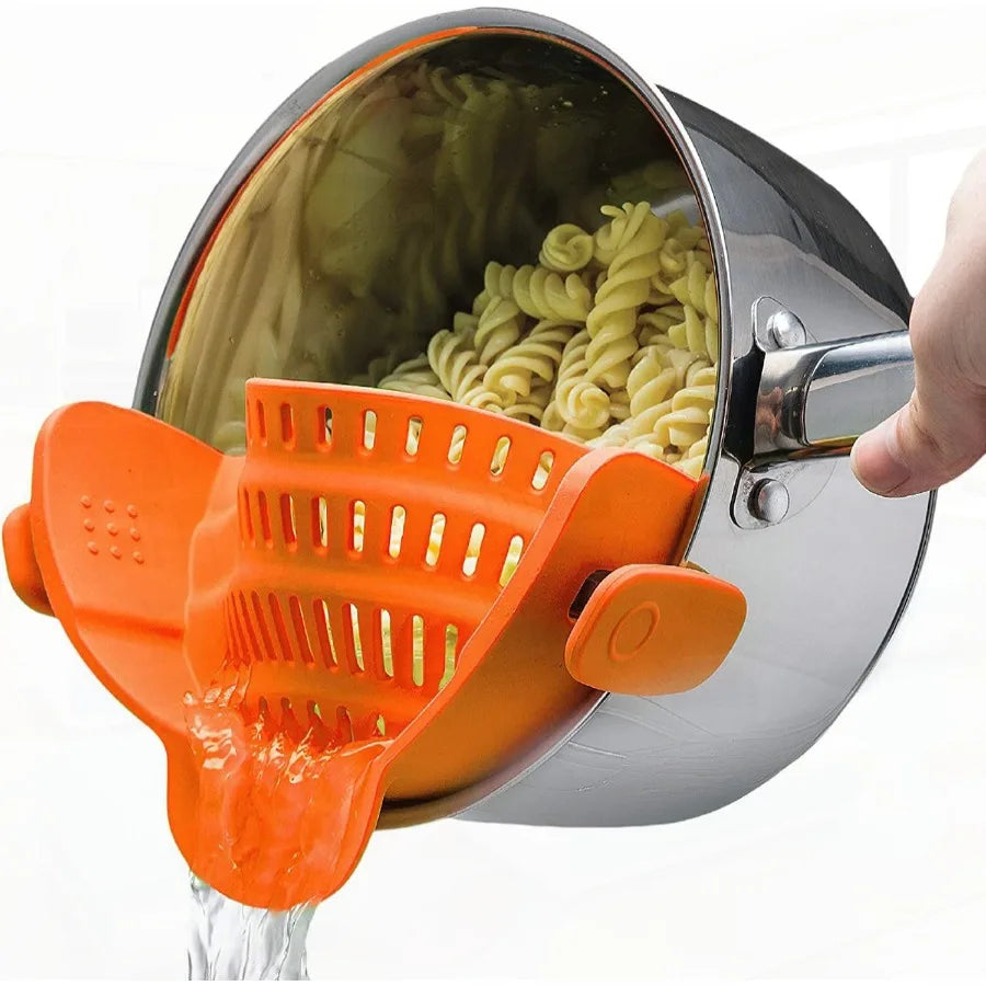 Hign-concerned Snap N Strain Pot Strainer Silicone Clip On