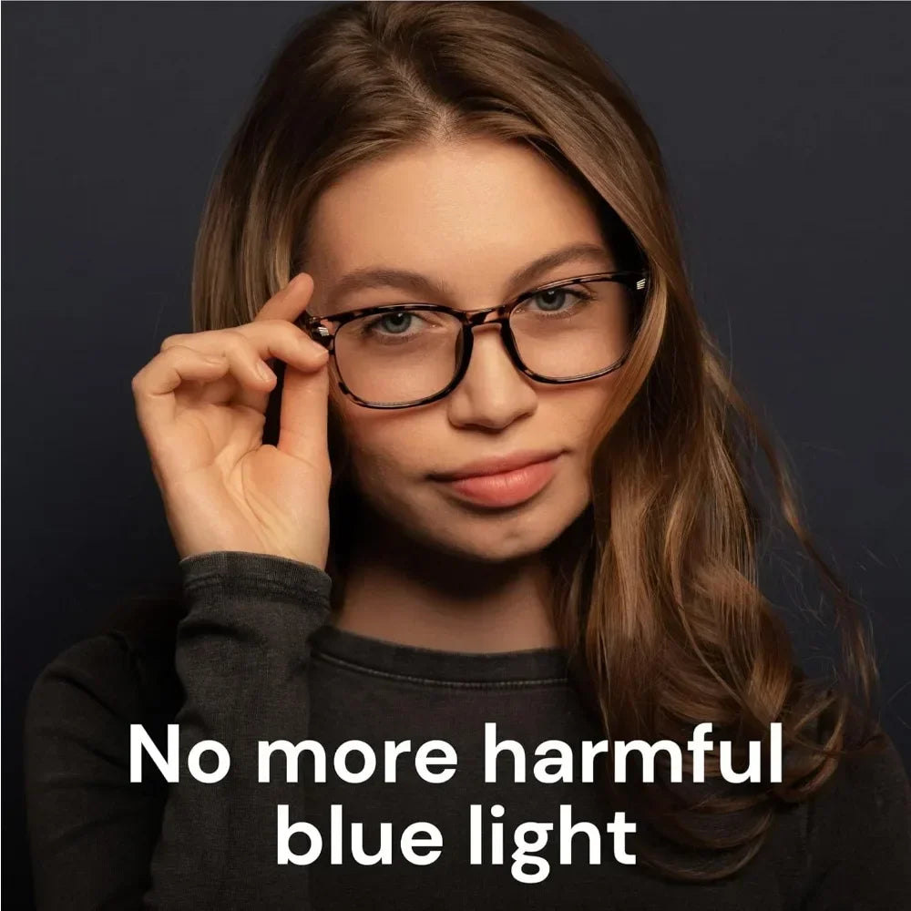 Stylish Blue Light Glasses for Woman - Computer Glasses 99% Blue Light Blocking - Lightweight TR90 Frames - 3 pack