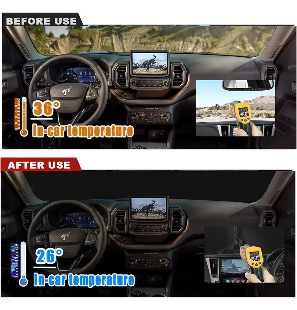 EZHomeEssentials Ford Bronco Windshield Sunshade Front UV