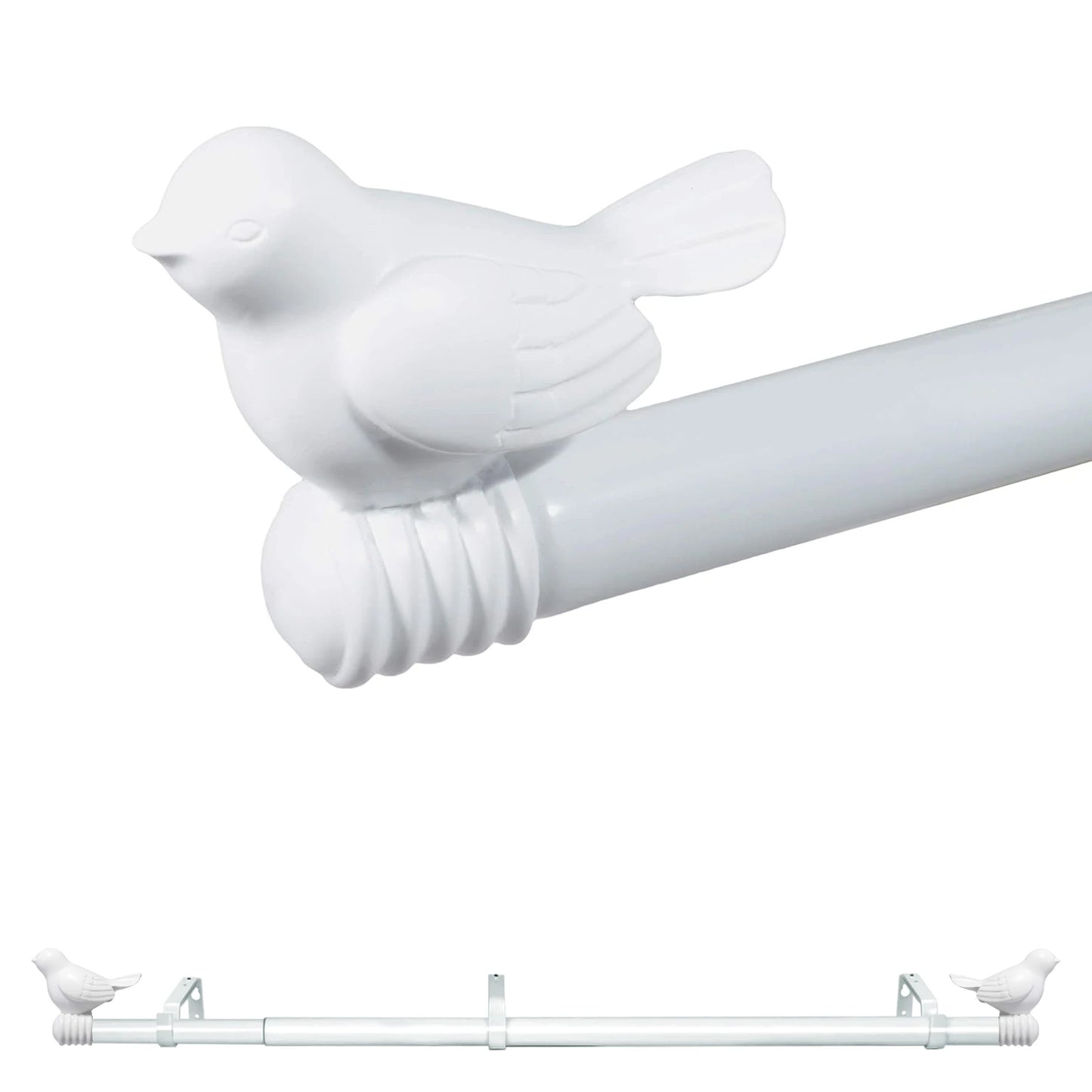 Guangdong Telescopic Curtain Rod Set With Decorative Bird Finials