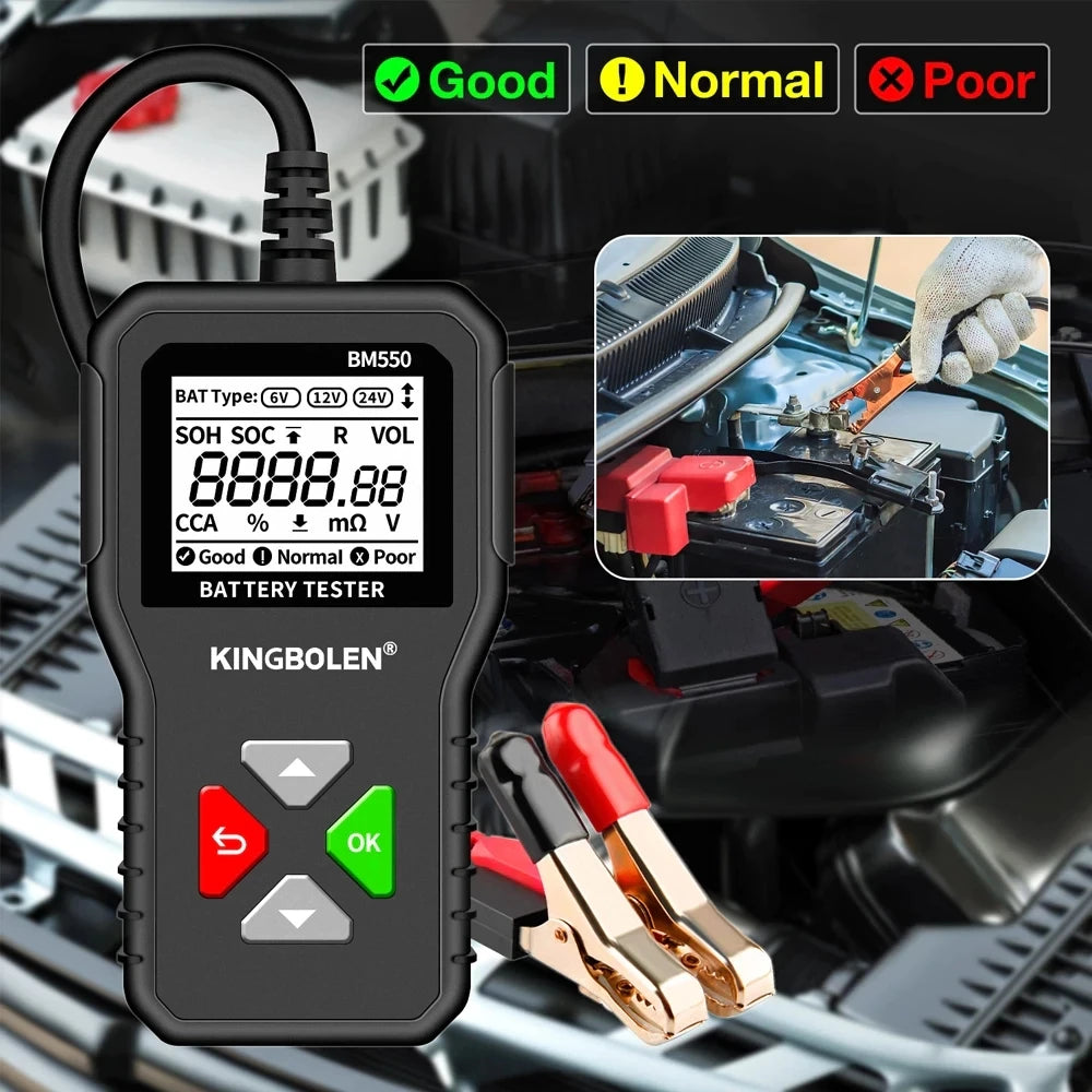 KINGBOLEN BM550 Car Battery Tester 6V 12V 24V CCA Analyzer