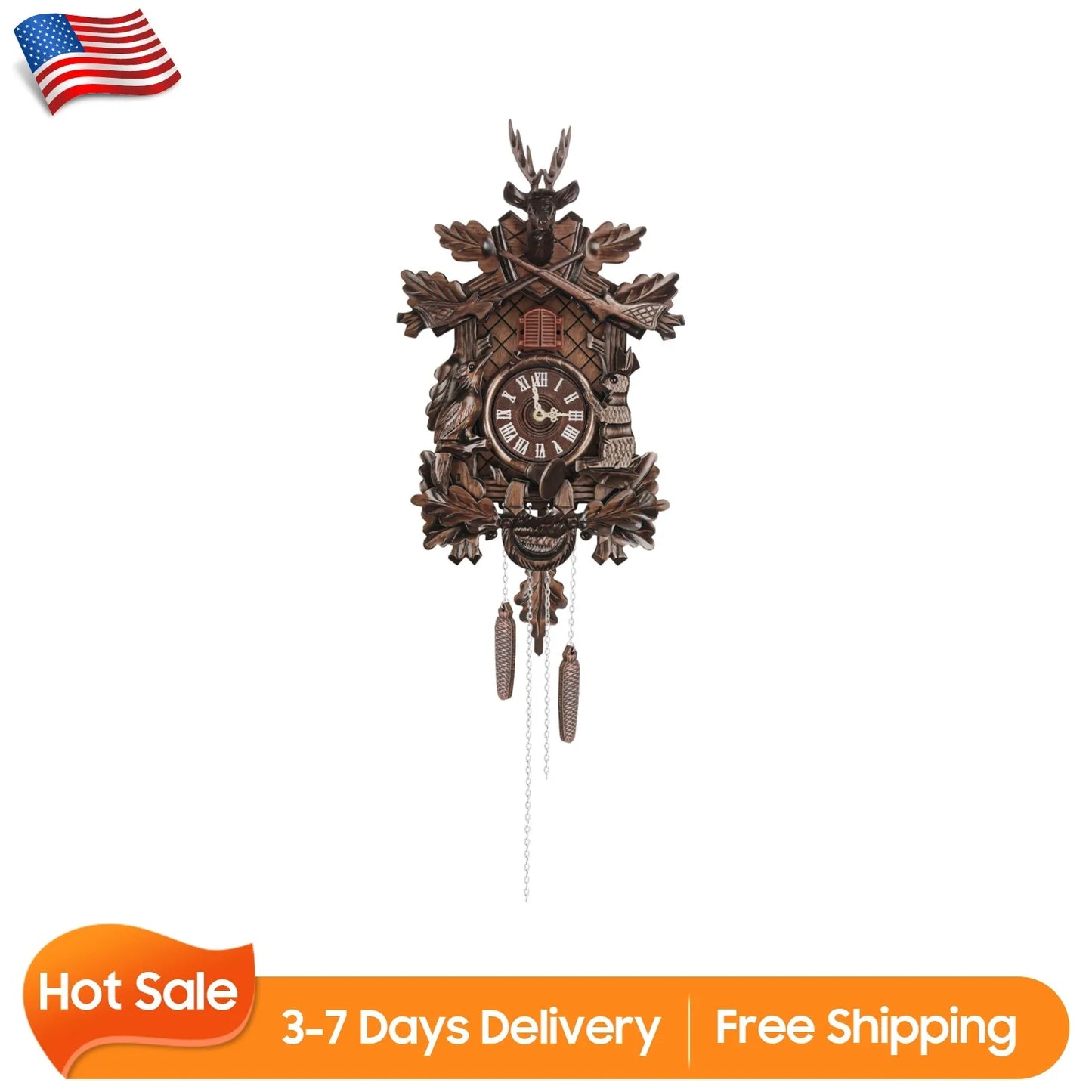 Hign Concerned Cuckoo Clock Black Forest Handcrafted