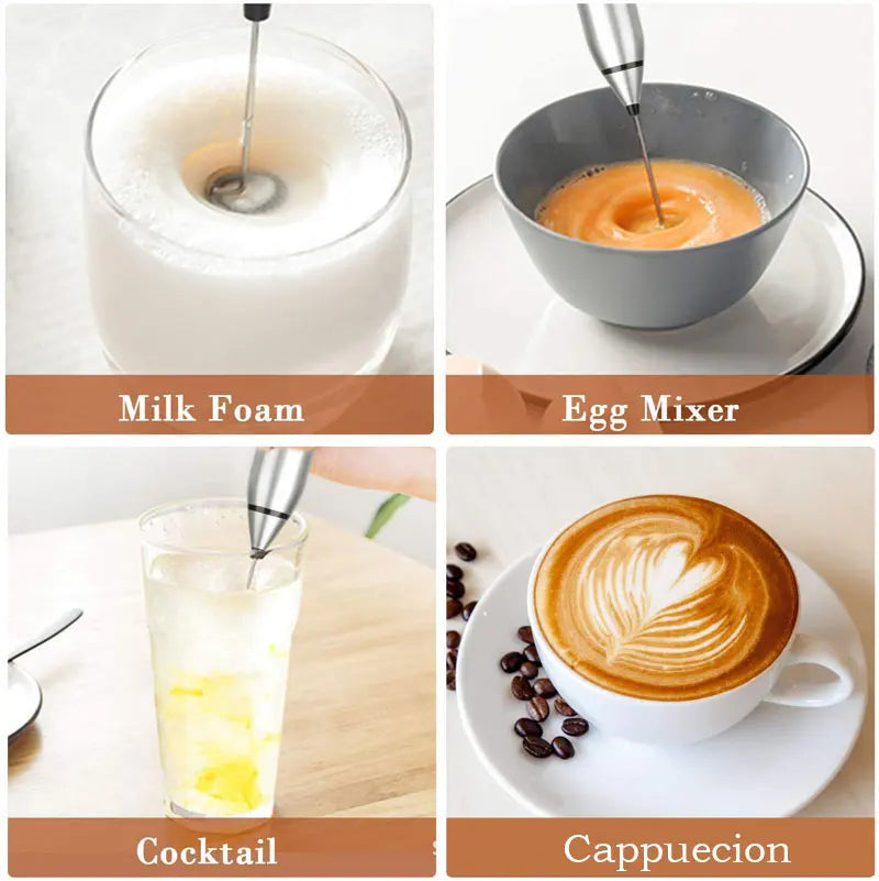 BALASHOV Portable USB Rechargeable Milk Frother Handheld Mixer For Cappuccino