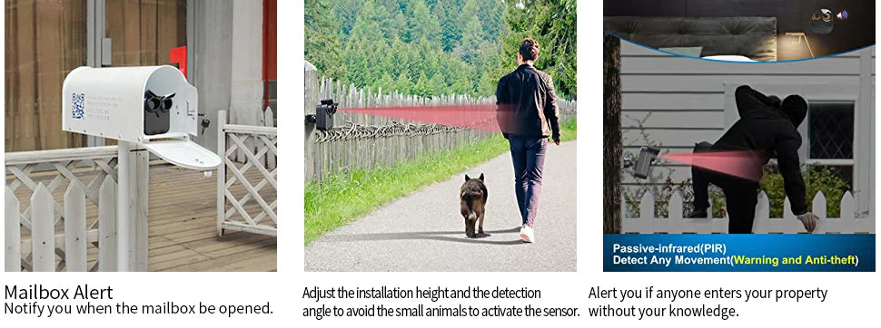 Wireless Driveway Security Alarm Waterproof PIR Motion Detector