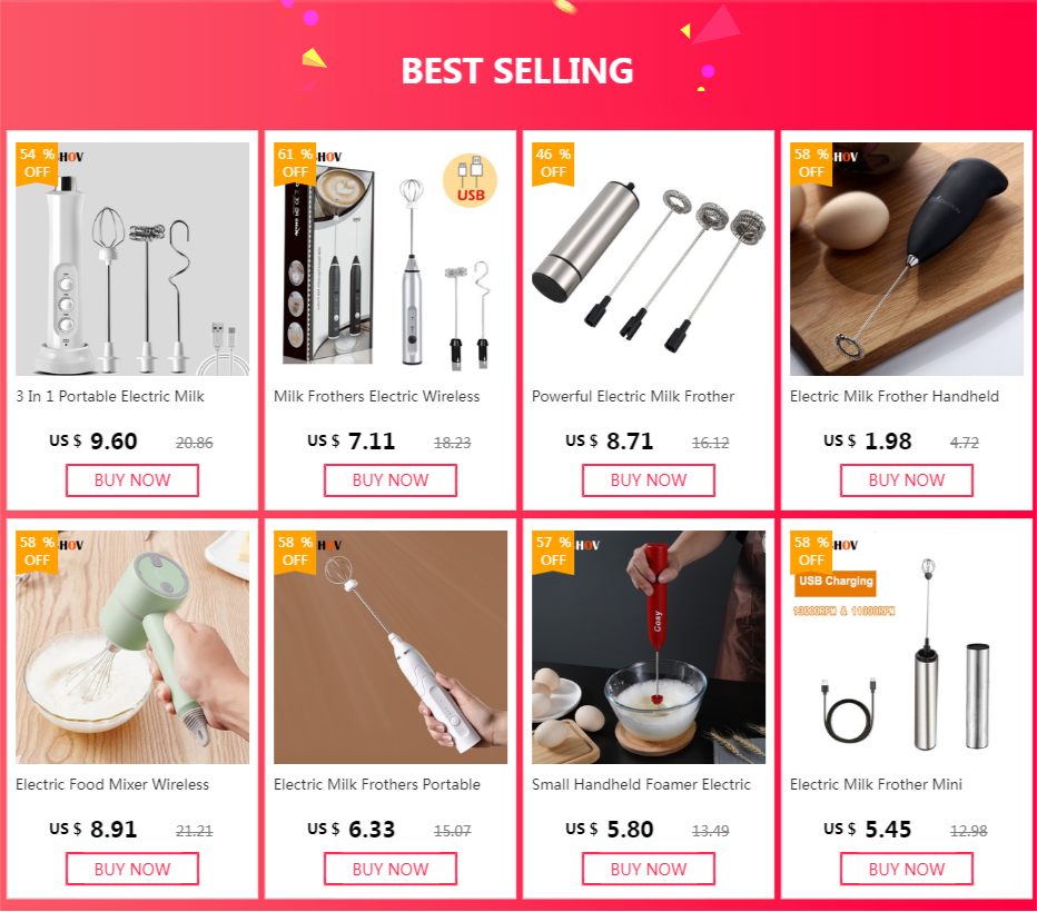 BALASHOV Portable USB Rechargeable Milk Frother Handheld Mixer For Cappuccino
