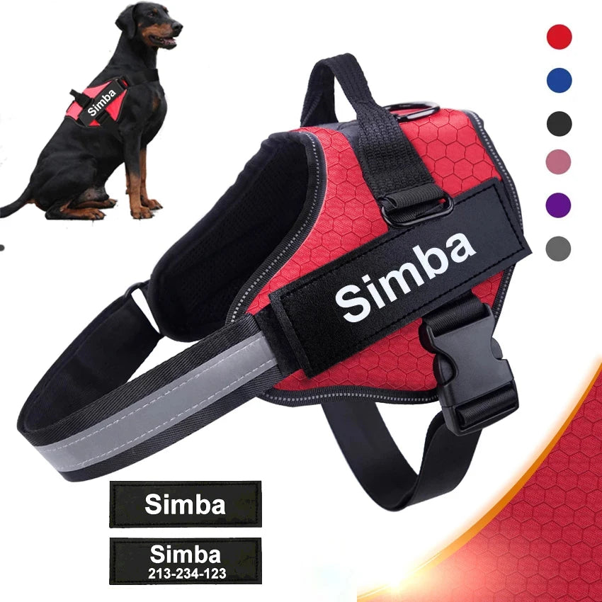 Personalized Dog Harness NO PULL Reflective Adjustable ID custom Dog Harness Vest for Small Large Dogs Outdoor Pet Supplies