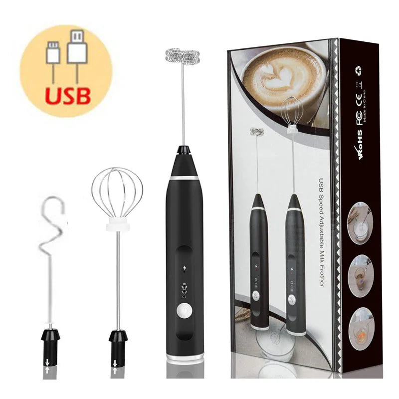 BALASHOV Portable USB Rechargeable Milk Frother Handheld Mixer For Cappuccino