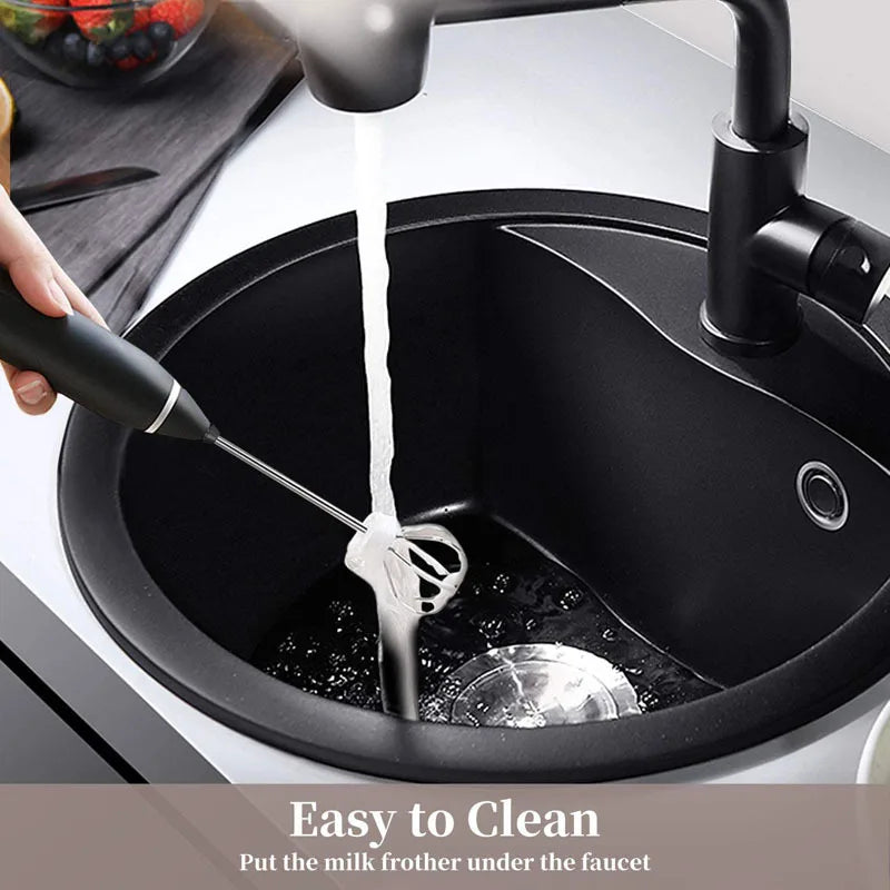 BALASHOV Portable USB Rechargeable Milk Frother Handheld Mixer For Cappuccino