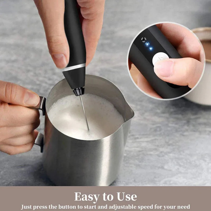 BALASHOV Portable USB Rechargeable Milk Frother Handheld Mixer For Cappuccino