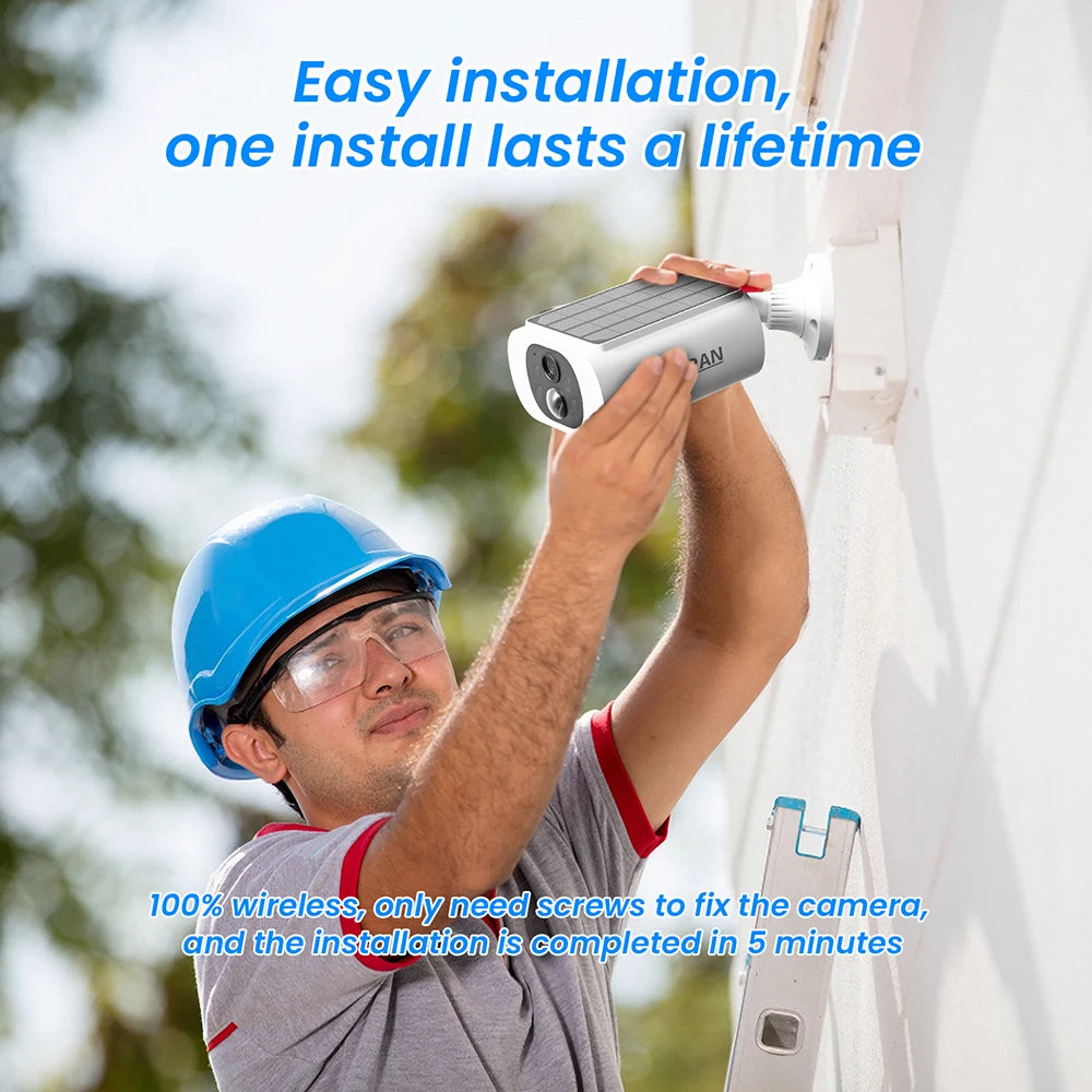 ANRAN 2K Solar Camera Set 4PCS 2.4G WiFi Battery Floodlight