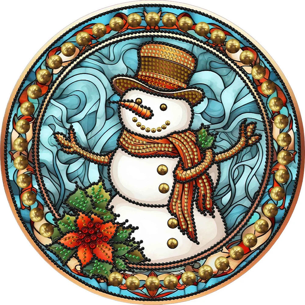 APWIKOGER 5D DIY Partial Diamond Painting Kit Xmas Snowman Decor