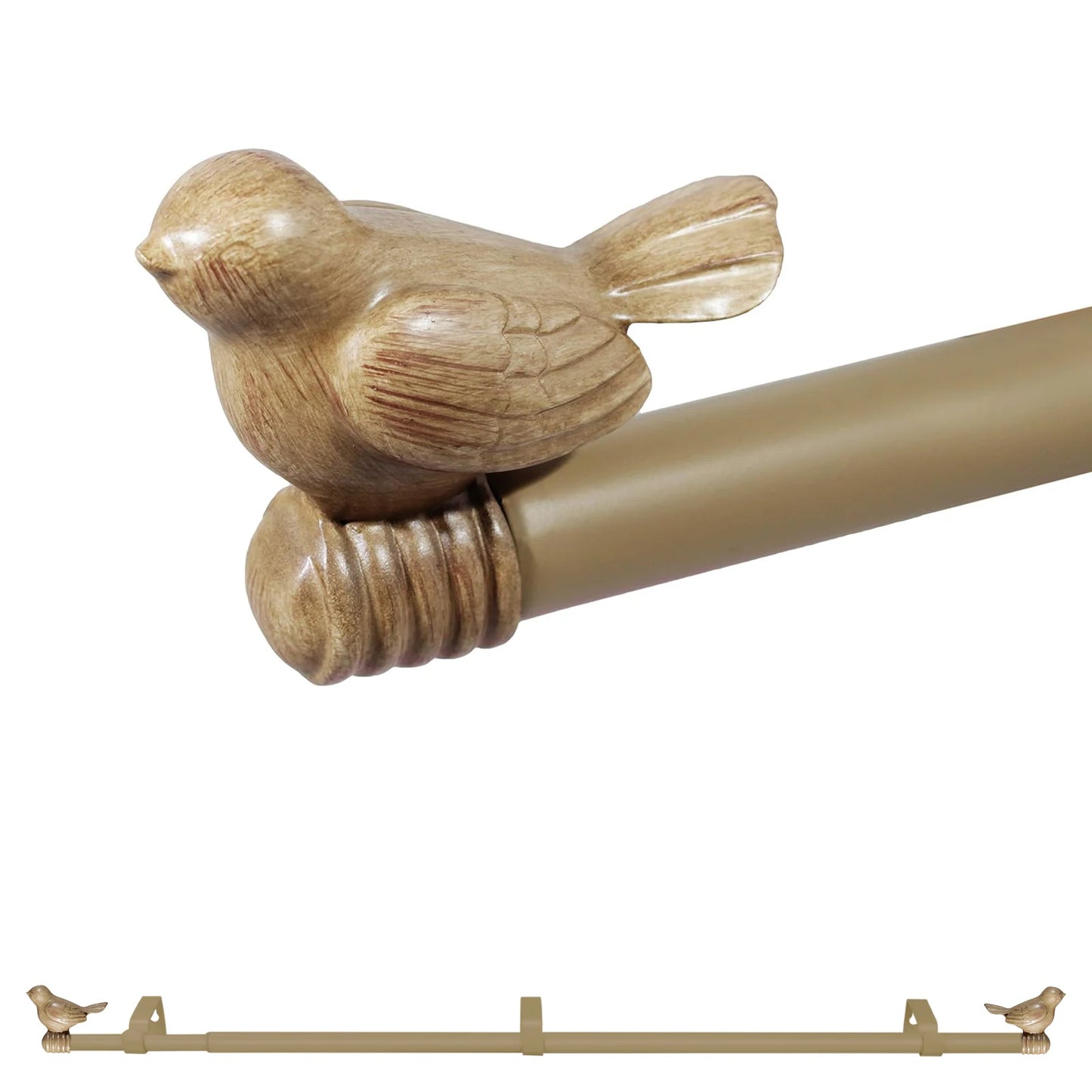 Guangdong Telescopic Curtain Rod Set With Decorative Bird Finials