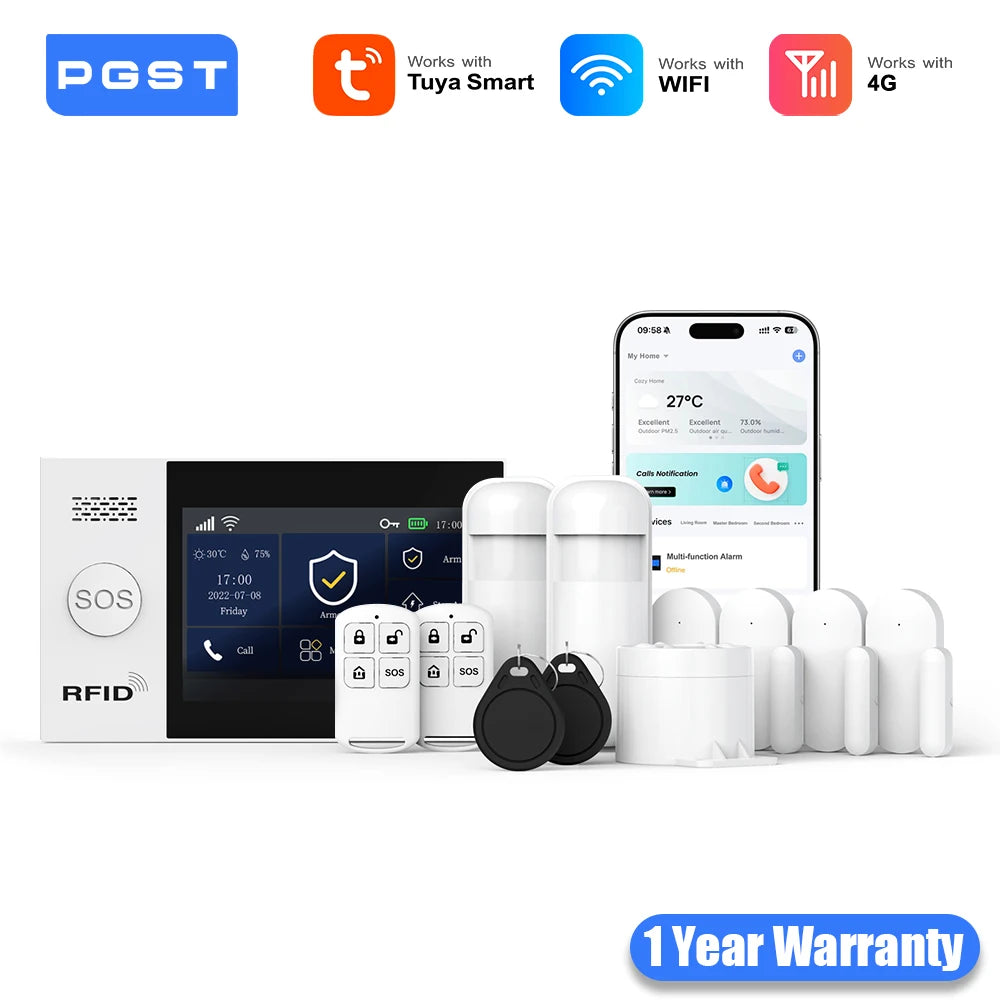PGST WiFi Smart Life Home Alarm Kit With Motion Sensor