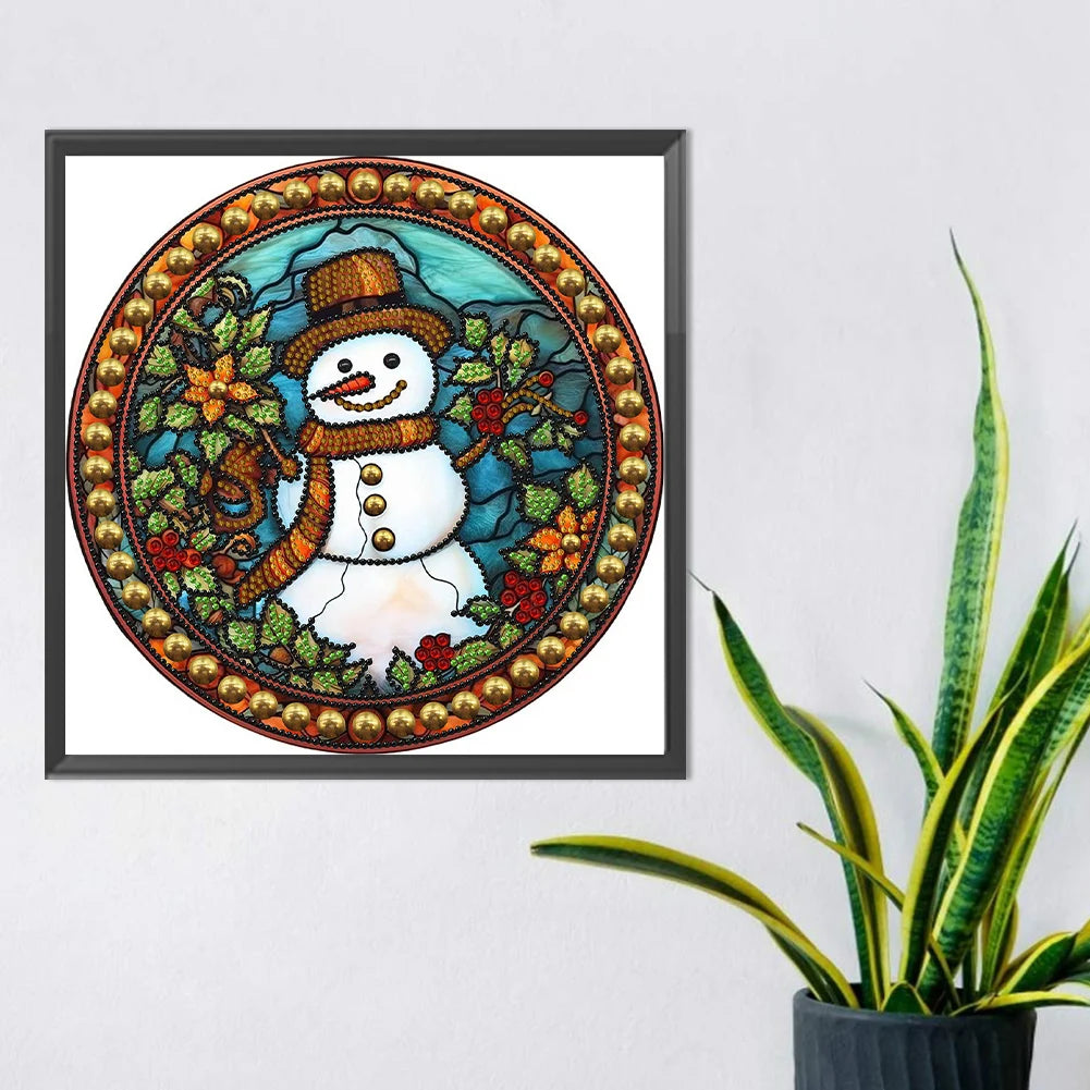 APWIKOGER 5D DIY Partial Diamond Painting Kit Xmas Snowman Decor