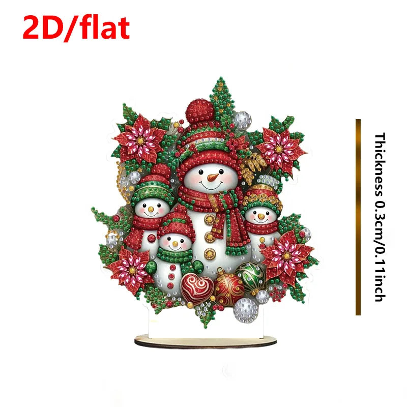 Canvas PremiumQuality Christmas Diamond Painting Set Wooden Desktop Decoration Project