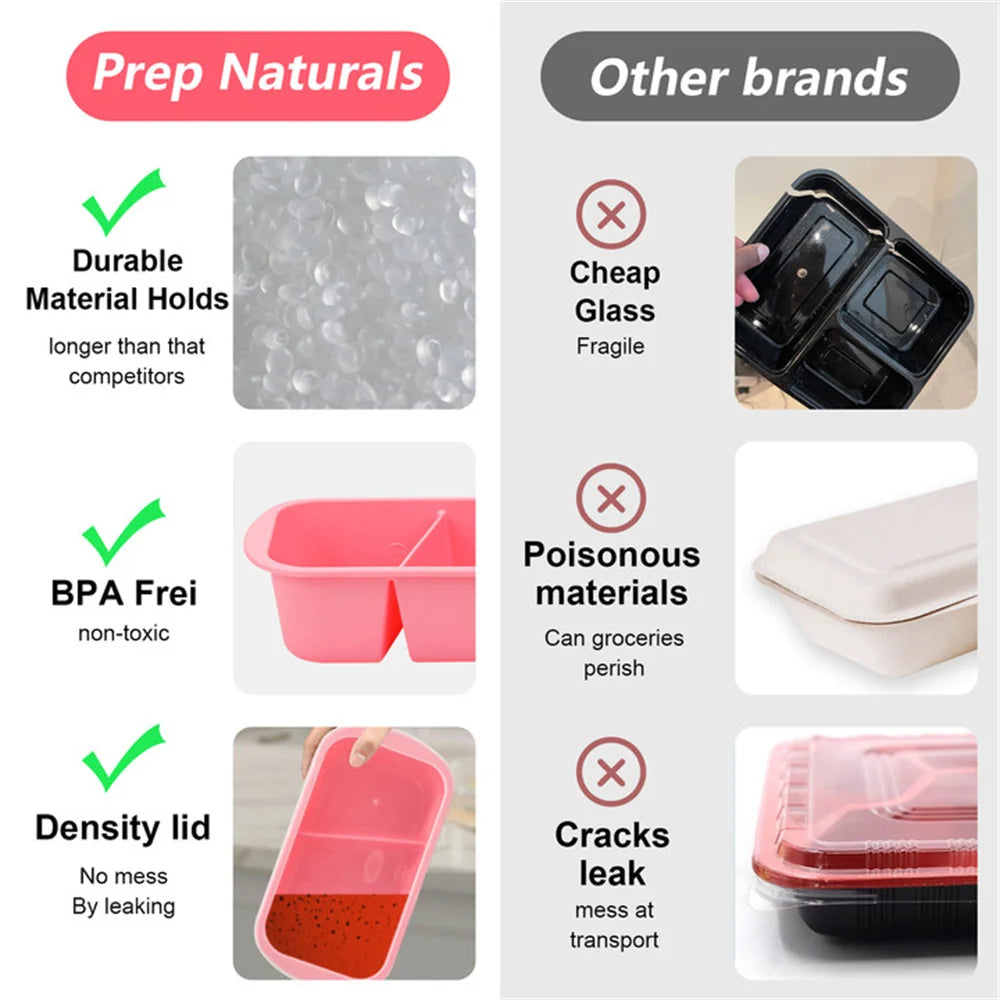 Feature 20Pcs Two Grid Stackable Disposable Lunch Box Microwave Safe