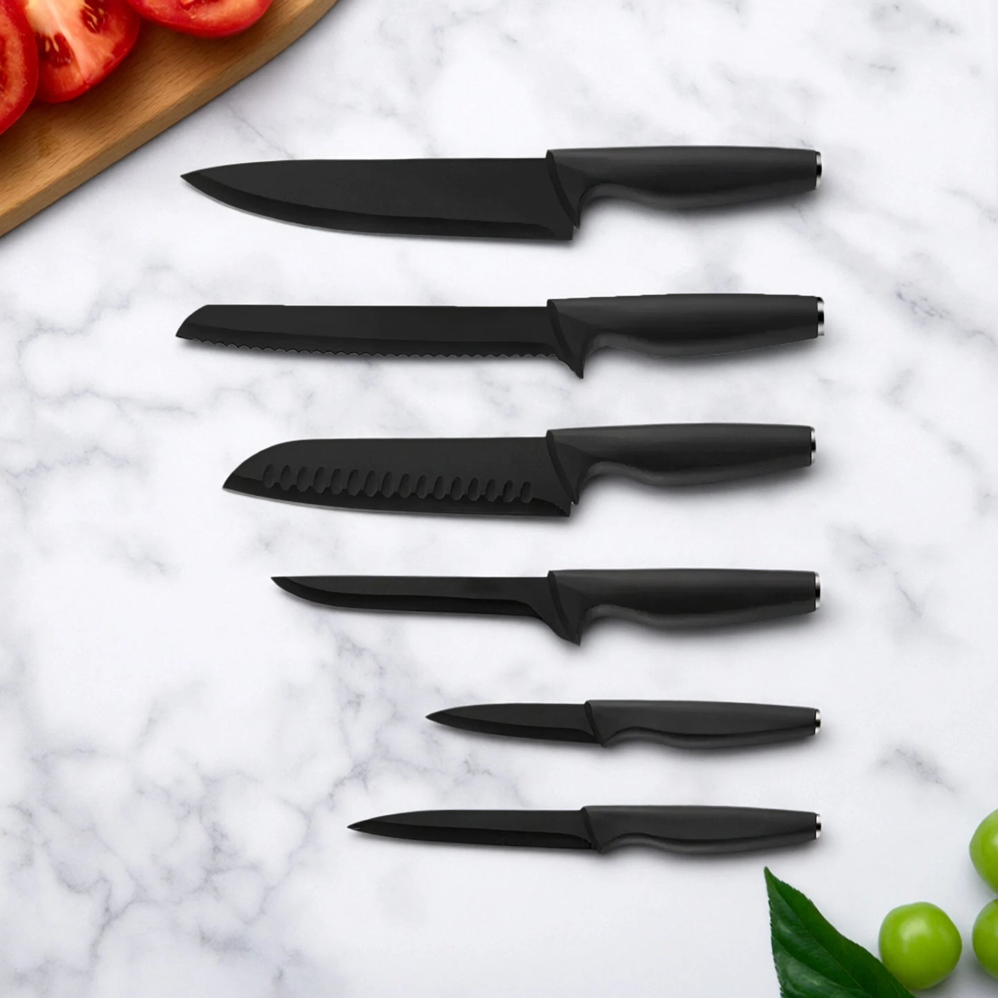 15-Piece Kitchen Stainless Steel Knife Set With Holder