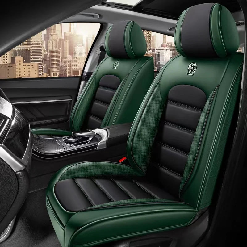 Waterproof leather car seat covers, universal fit for 99% of sedans/SUVs/trucks, front 2-seat set