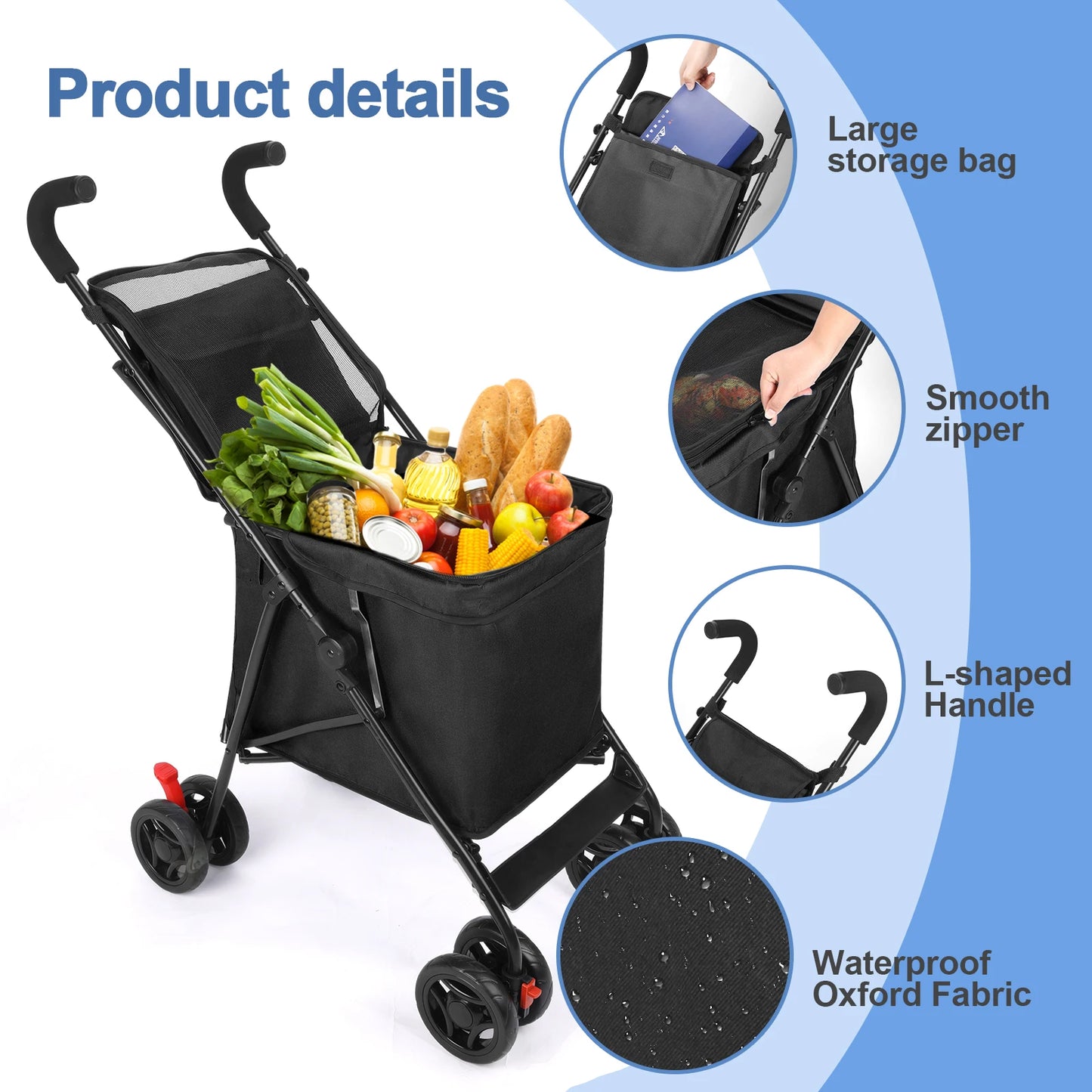 Foldable Cart Trolley For Market And Picnics
