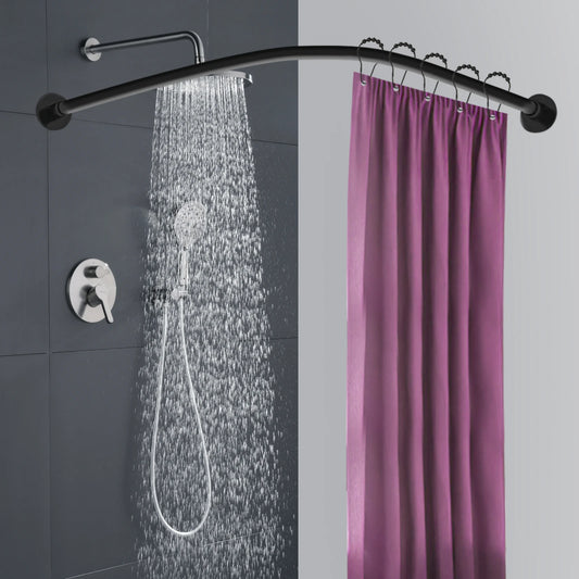 Feature Retractable L Shaped Shower Curtain Rail Stainless