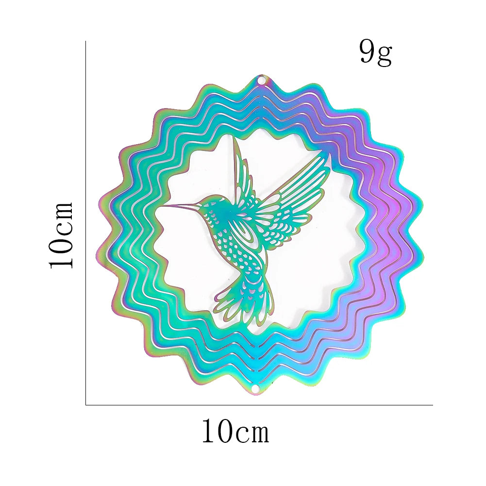 Choice 3D Rotating Wind Spinner Hummingbird Garden Decor Chimes