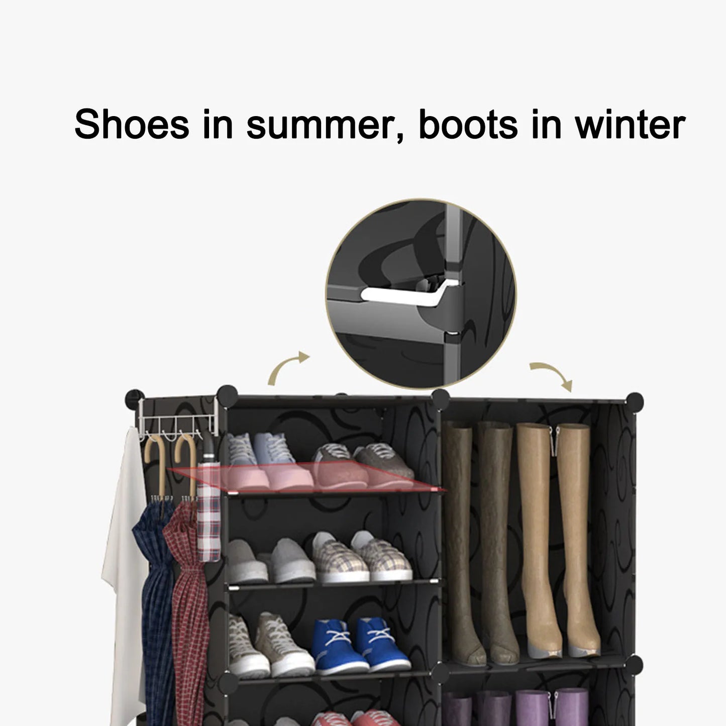 EZHomeEssentials Tall Multi Layer Shoe Rack Modern Space