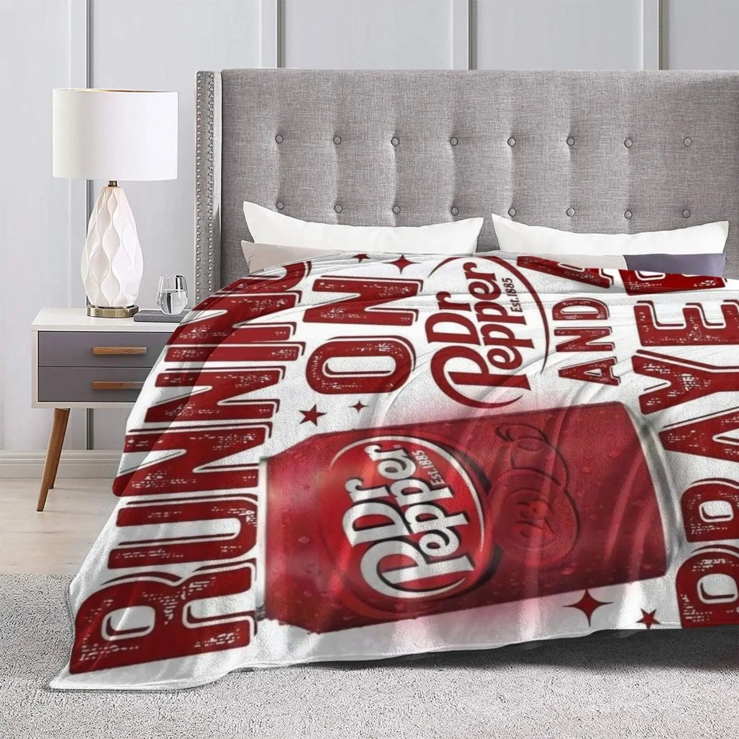 Dr Pepper Printed Flannel Blanket Plush Throw