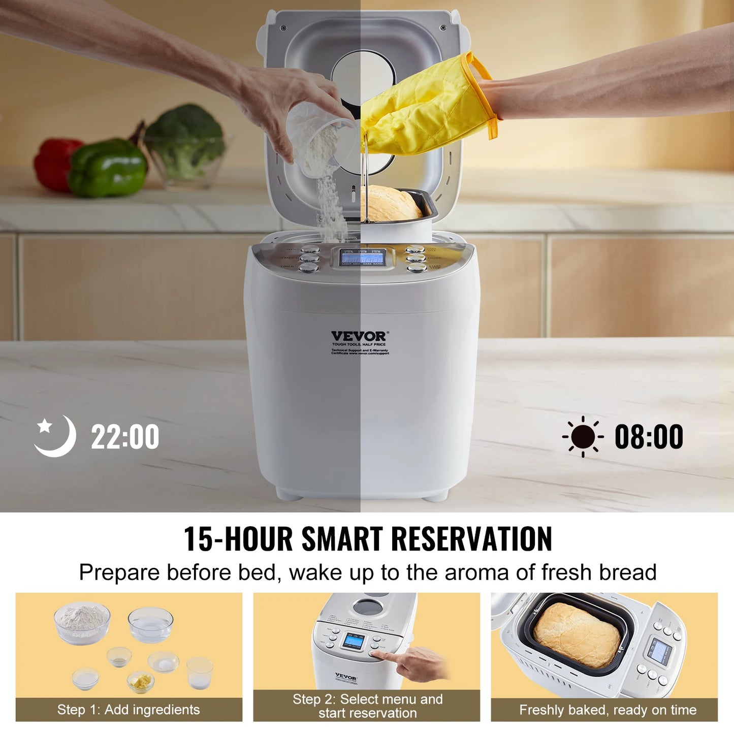 SucceBuy 15 In 1 Bread Maker With Gluten Free Setting