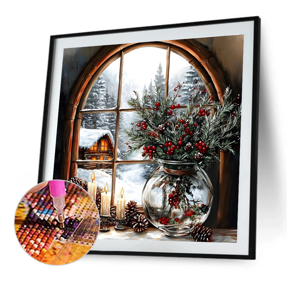 Canvas 5D Diamond Painting Xmas Snow View Kit Home Decor