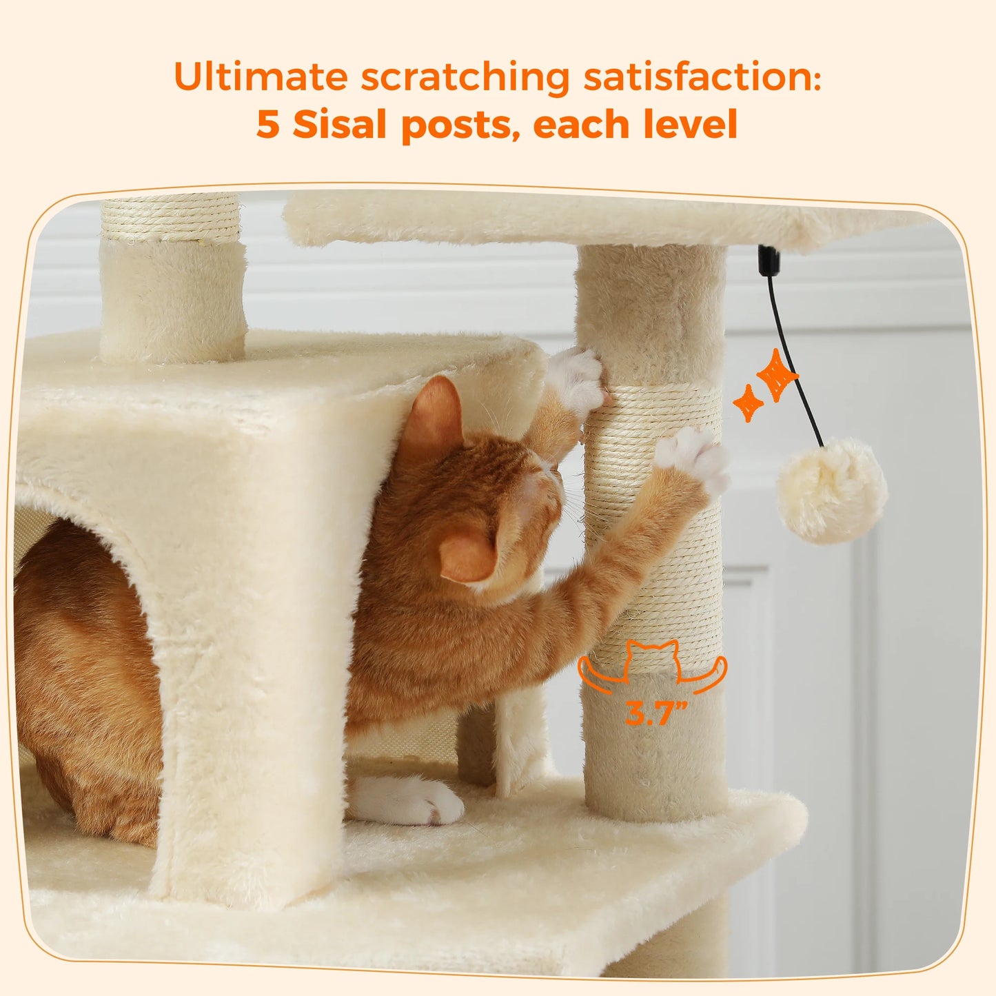 PAWZ Road Large Cat Tree And Tower For Indoor Cats