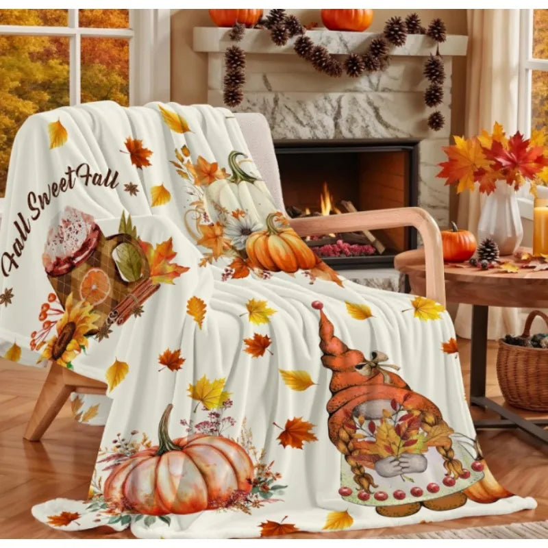 Craft Of Weaving Fall Pumpkin Gnome Throw Blanket Gift
