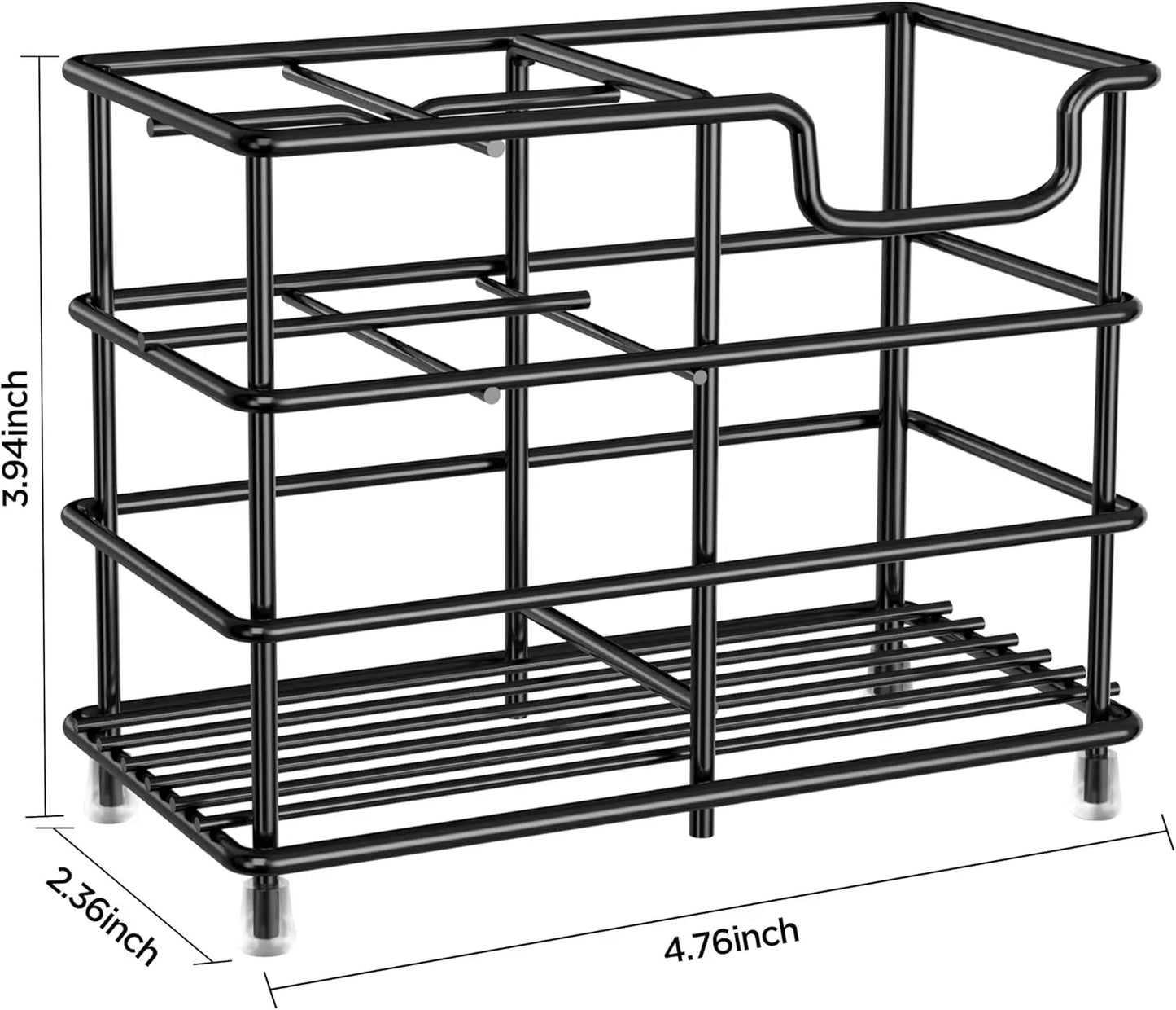 Stainless Steel 4 Slot Toothbrush Holder Bathroom Organizer