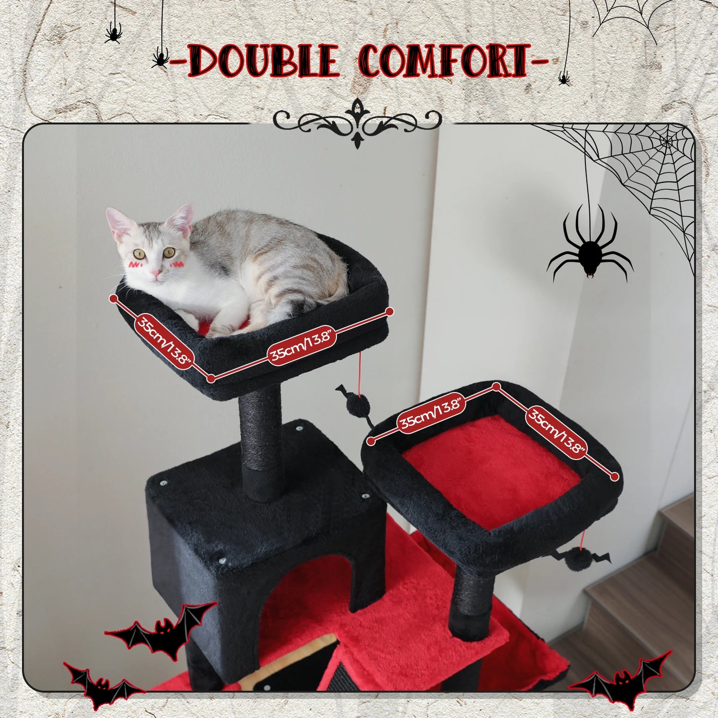 PAWZ Road Five Level Cat Tree Tower With Plush Condo Scratching Posts Boards
