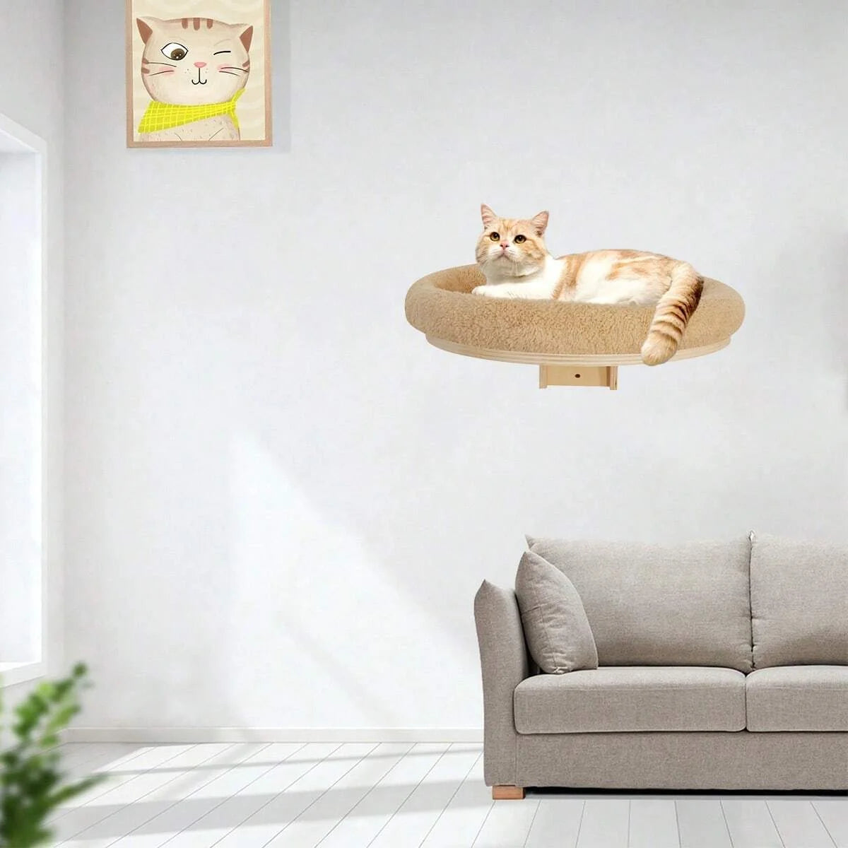 PETRAVELCN Cat Wall Mounted Climbing Ladder With Post