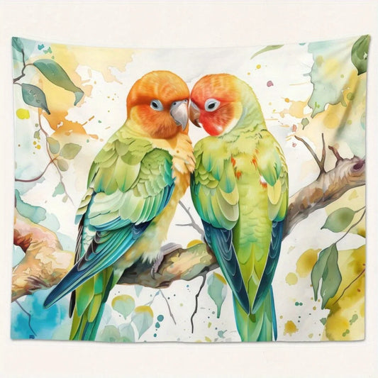 Craft Of Weaving Bird Tapestry Parrot Wall Hanging Decor