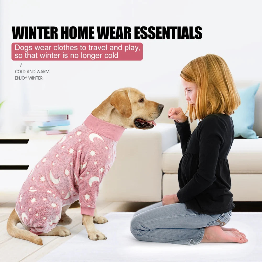 Fleece Dog Jumpsuit Winter Pajamas For Dogs