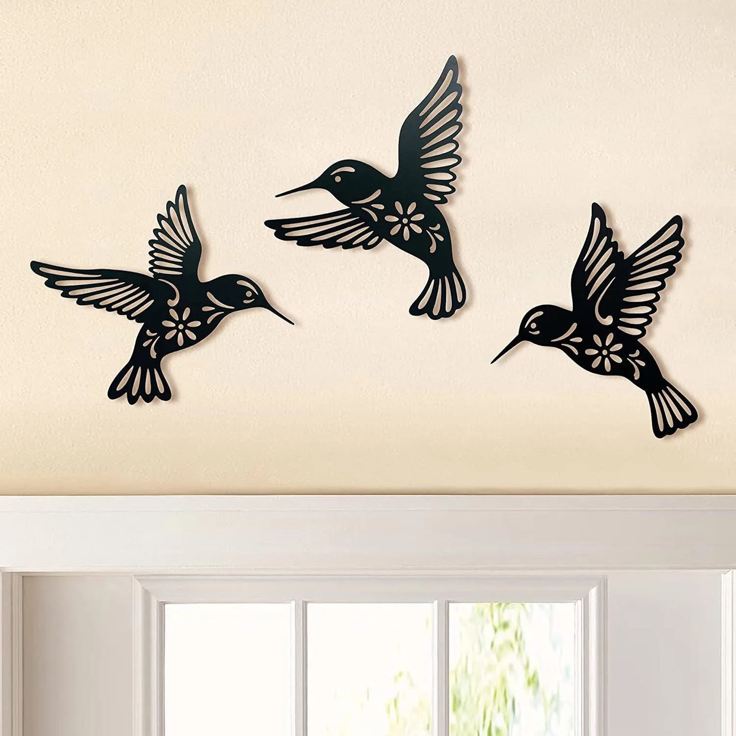 Choice Metal Hummingbird Wall Art Waterproof Iron Bird Decor
