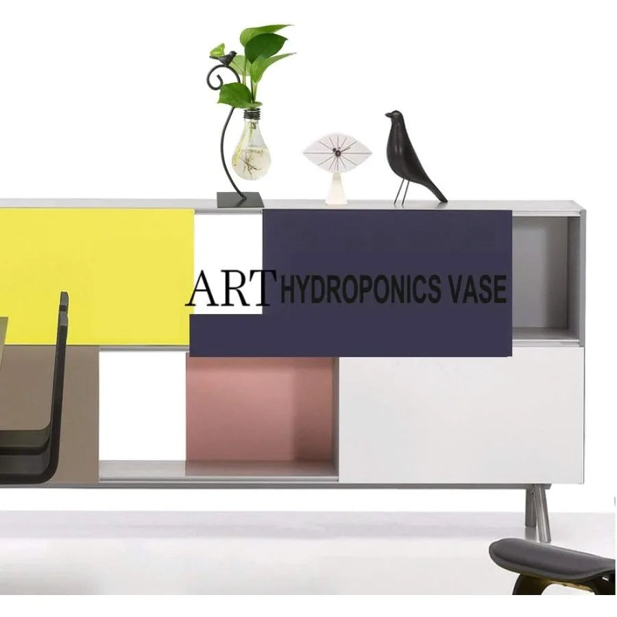 Desktop Glass Planter And Bulb Vase With Holder For Modern Home Terrarium Stand Decor