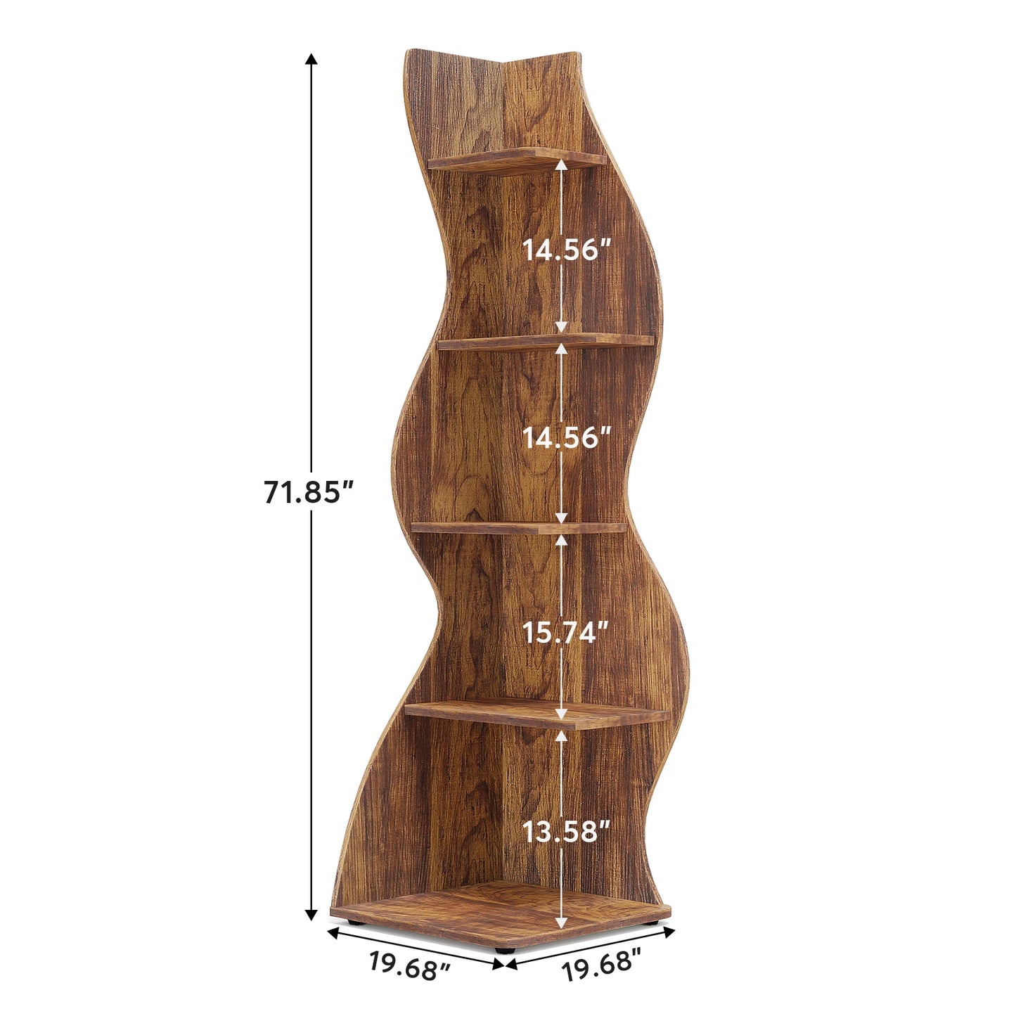 5-Tier Corner Shelf Wall Bookshelf Plant Stand