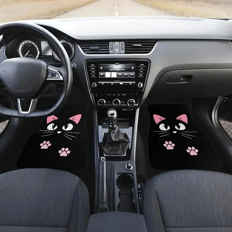 EZHomeEssentials Car Mats 4-Piece Retro Cartoon Windmill